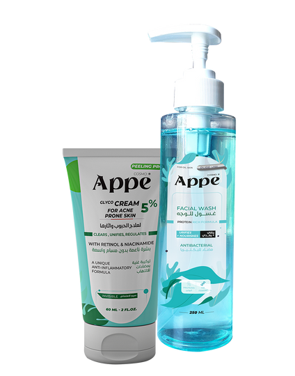 COSMO APPE Glyco Cream 60 ml + Facial Wash كريم وغسول العناية بالبشرة الدهنية