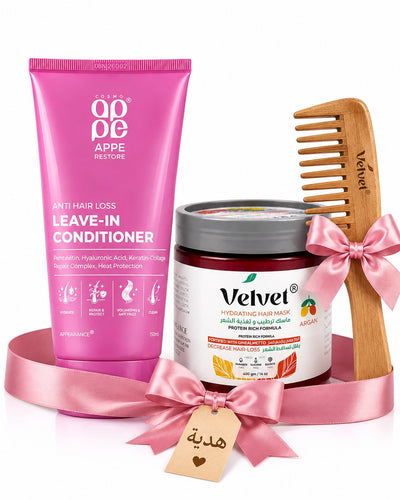 Velvet Argan Hair Mask + Leave-in Conditioner+ wooden comb