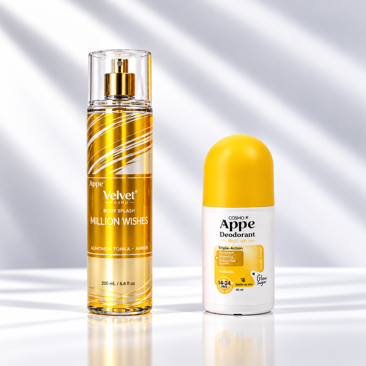 Daily Fresh Duo - APPE Deodorant Roll-On Vanilla & Velvet Body Splash Million Wishes - Appearance Factors