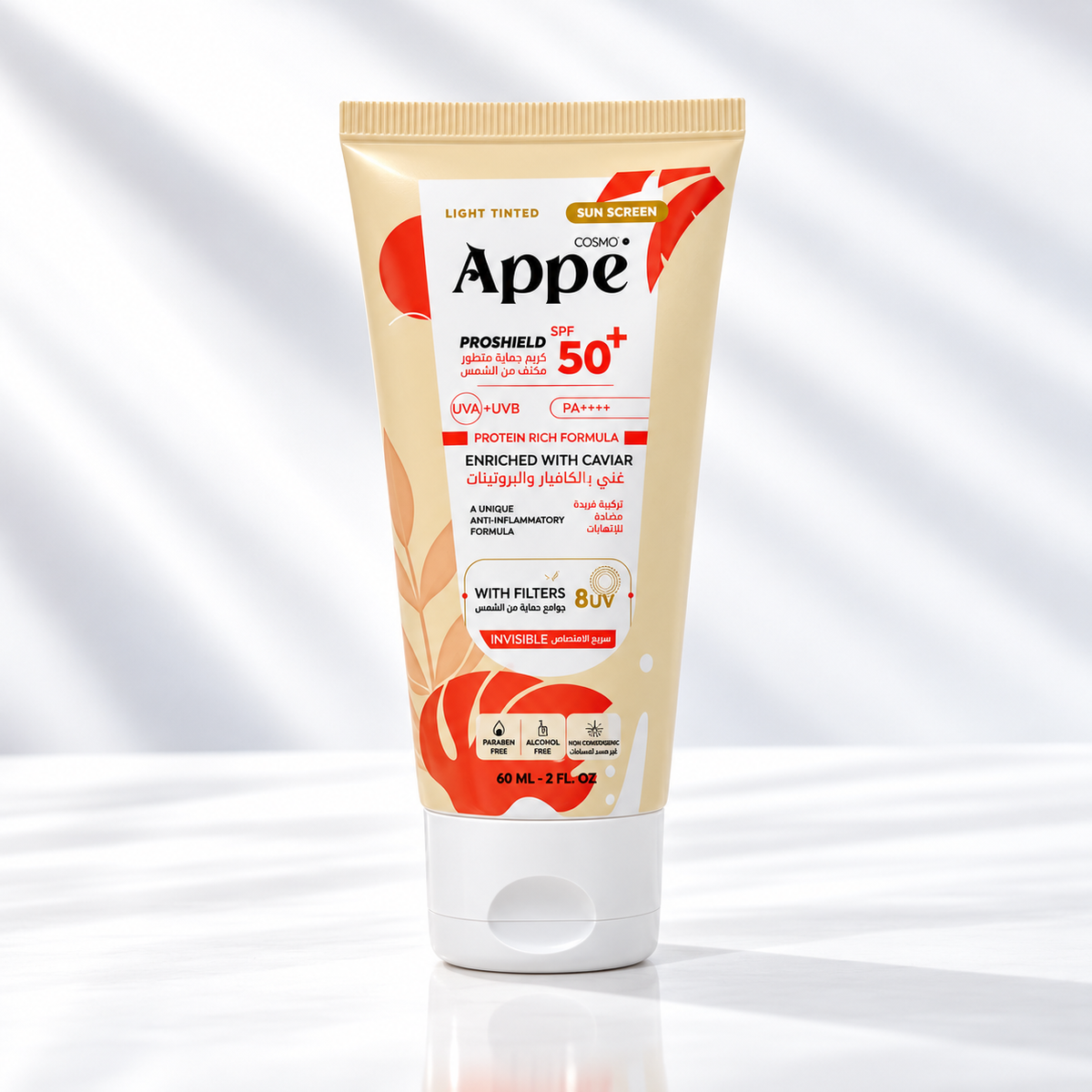 APPE ProShield Light Tinted Sunscreen SPF 50+ 60 ml - Light Tint Sunscreen for Fair Skin - Appearance Factors